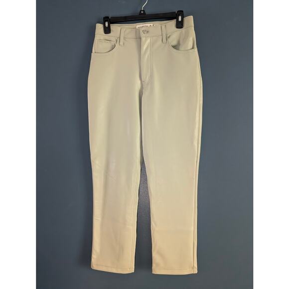 Abercrombie & Fitch Pants Womens 28 6S Vegan Leather The 90s Straight High Rise - Picture 3 of 6
